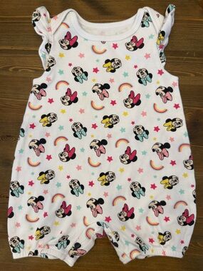 Disney Baby Minnie Mouse Ruffle Sleeve Bubble Romper (18M)